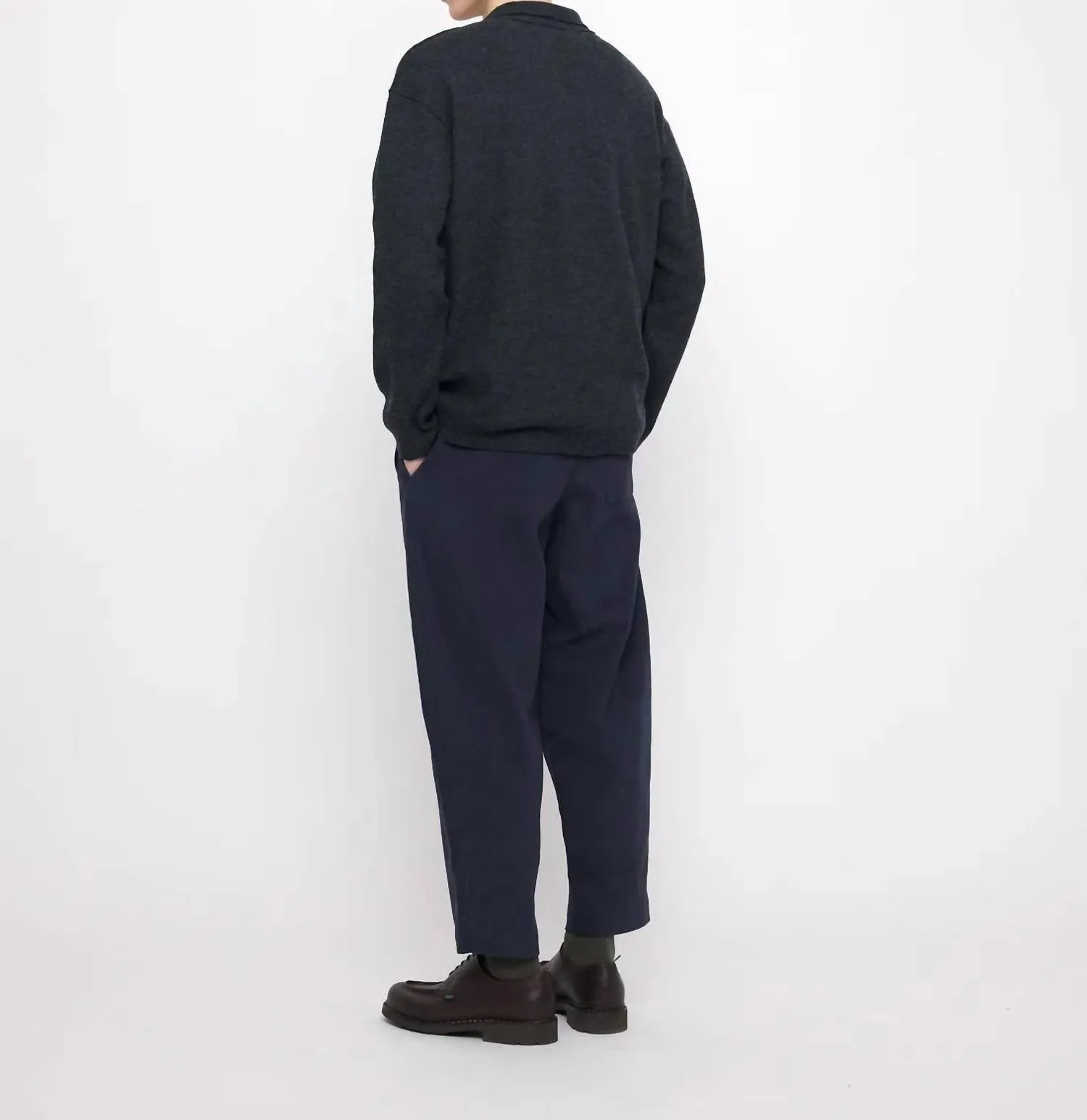 7115 By Szeki - Boiled Wool Pocket Pullover Top