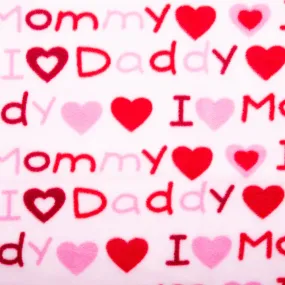 Anti Pill Fleece Print - FRESH - I love - Pink