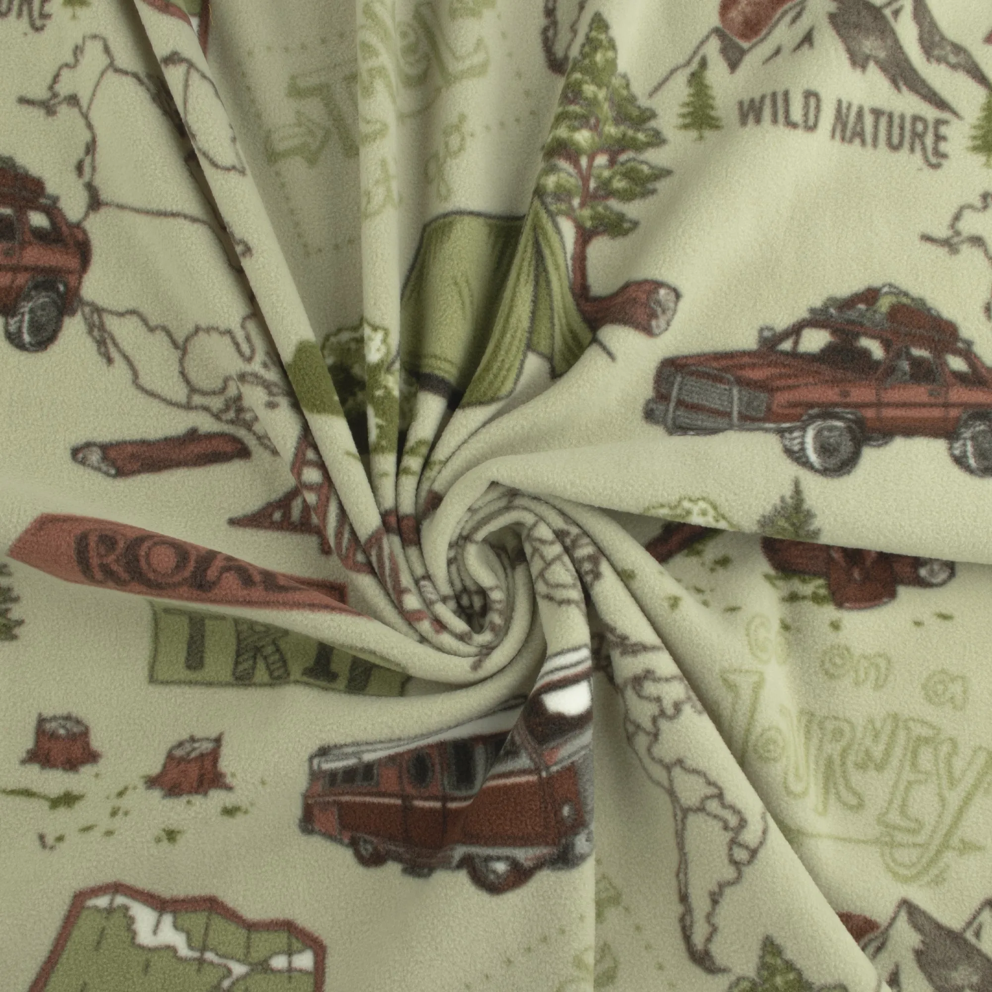 Anti Pill Fleece Print - MONTANA - 016 - Natural