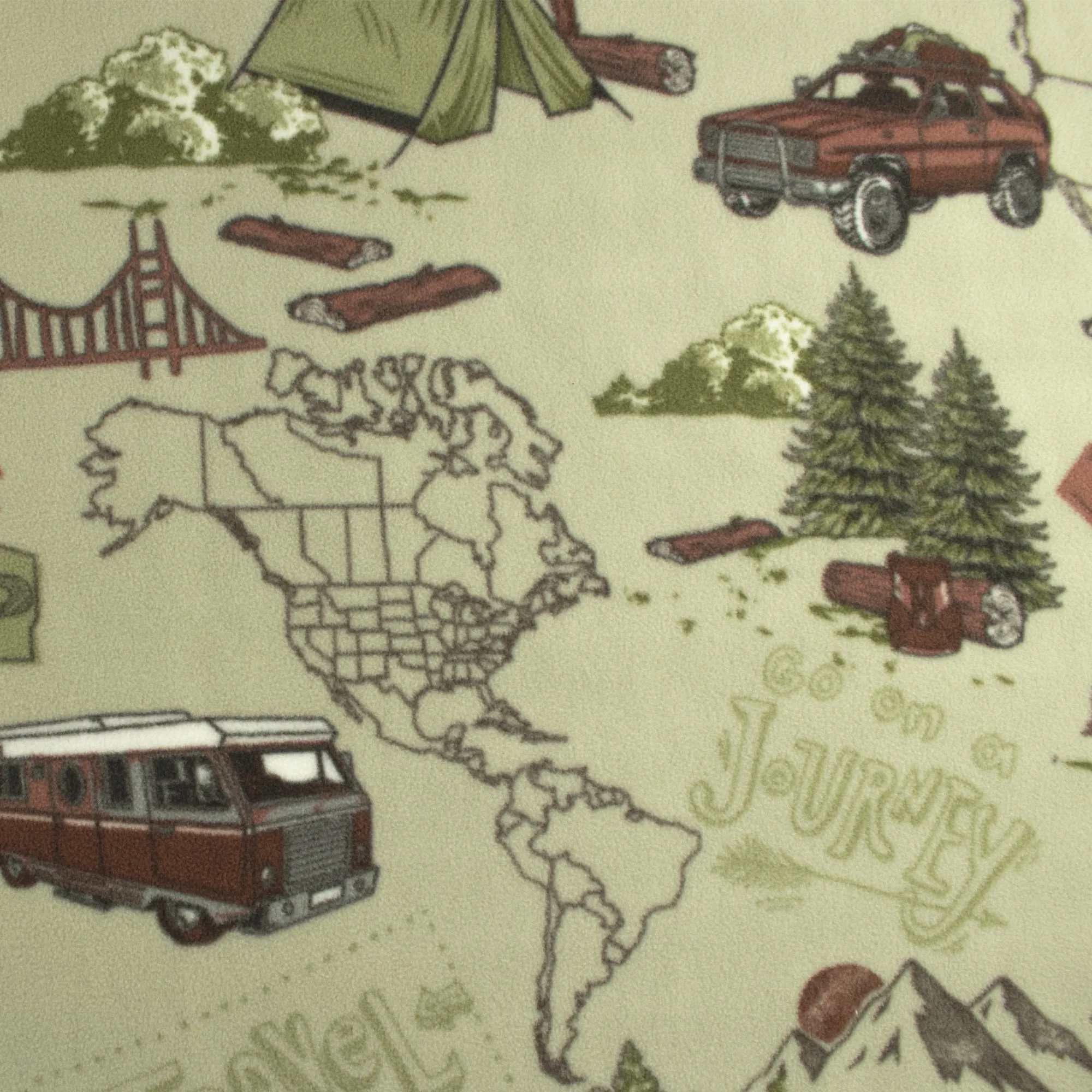Anti Pill Fleece Print - MONTANA - 016 - Natural