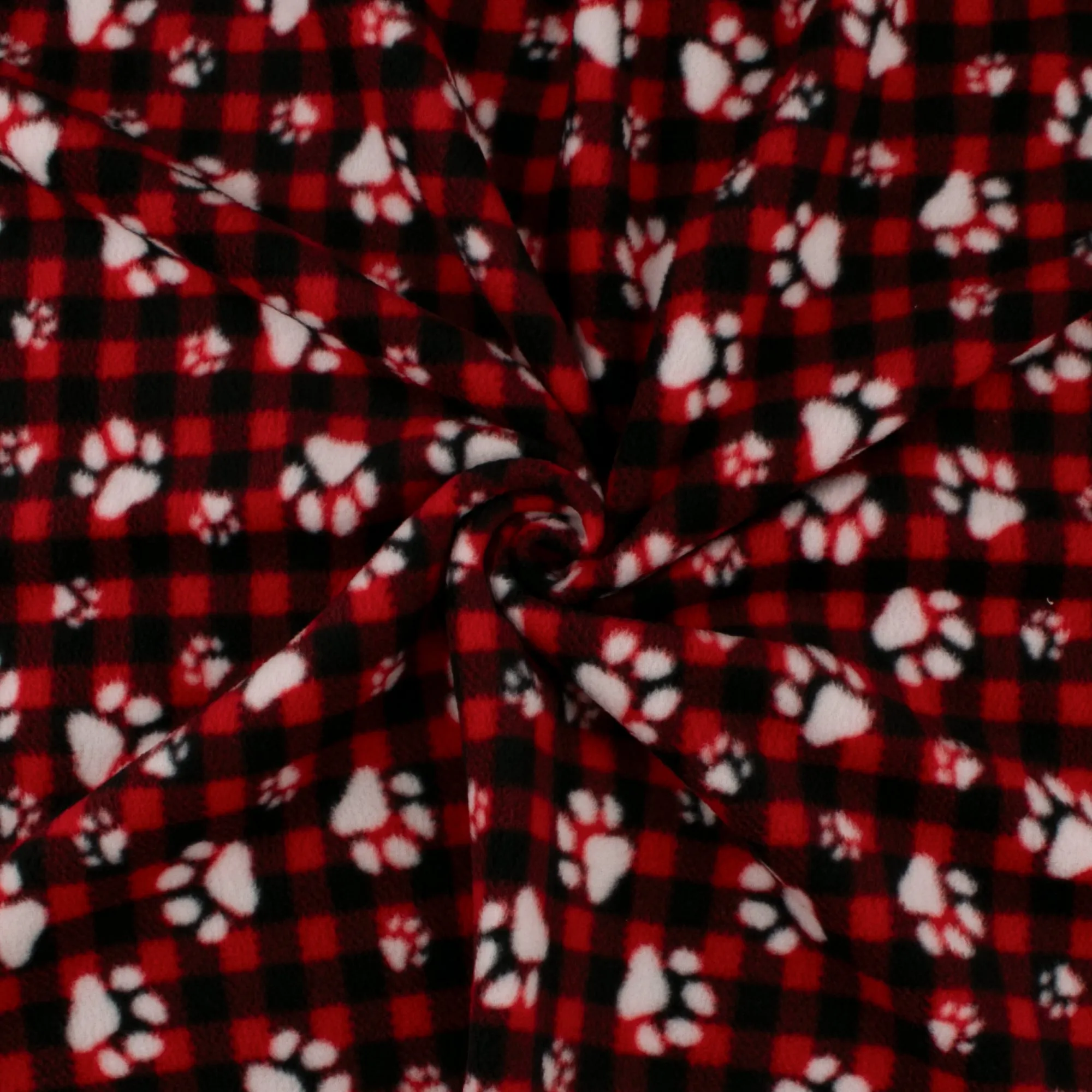 Anti Pill Fleece Print - MONTANA - 103 - Red