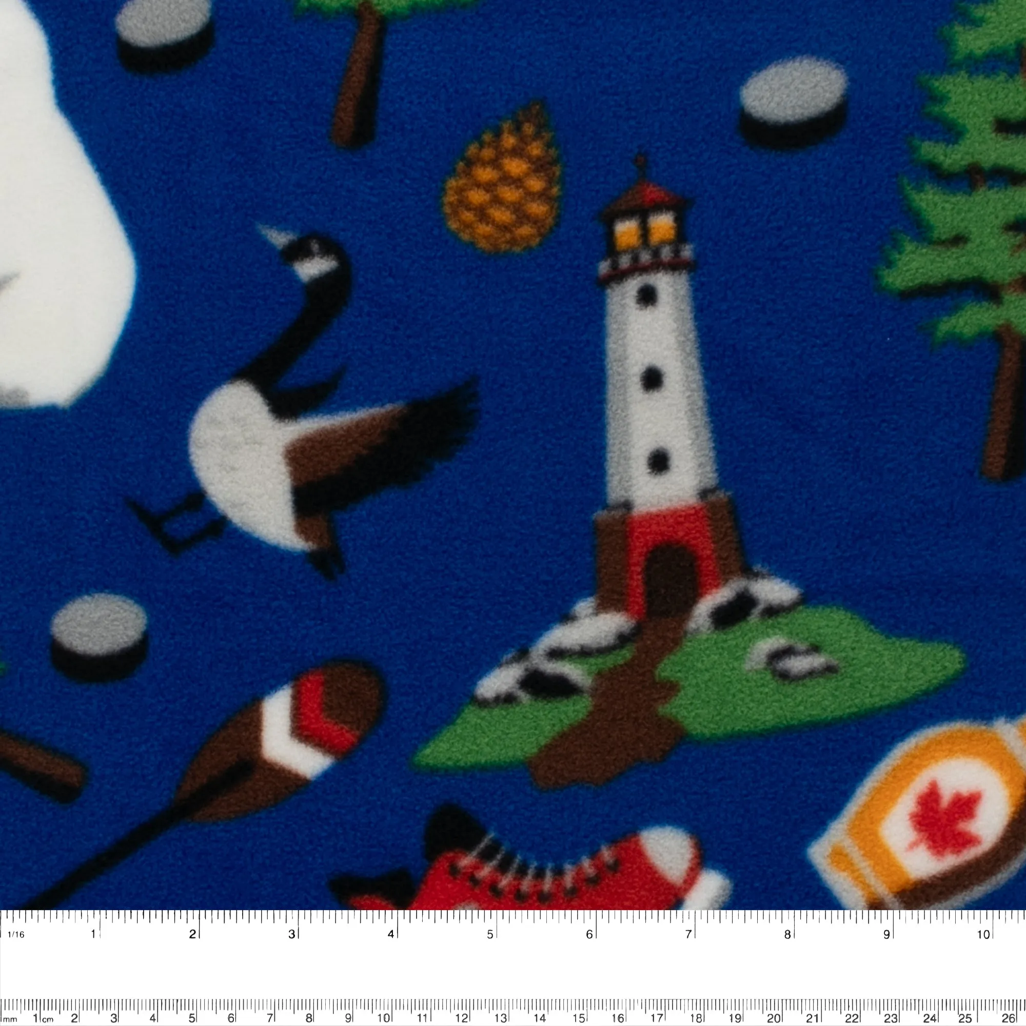 Anti-Pill Fleece Print - SLIPPY - Canadian things - Blue