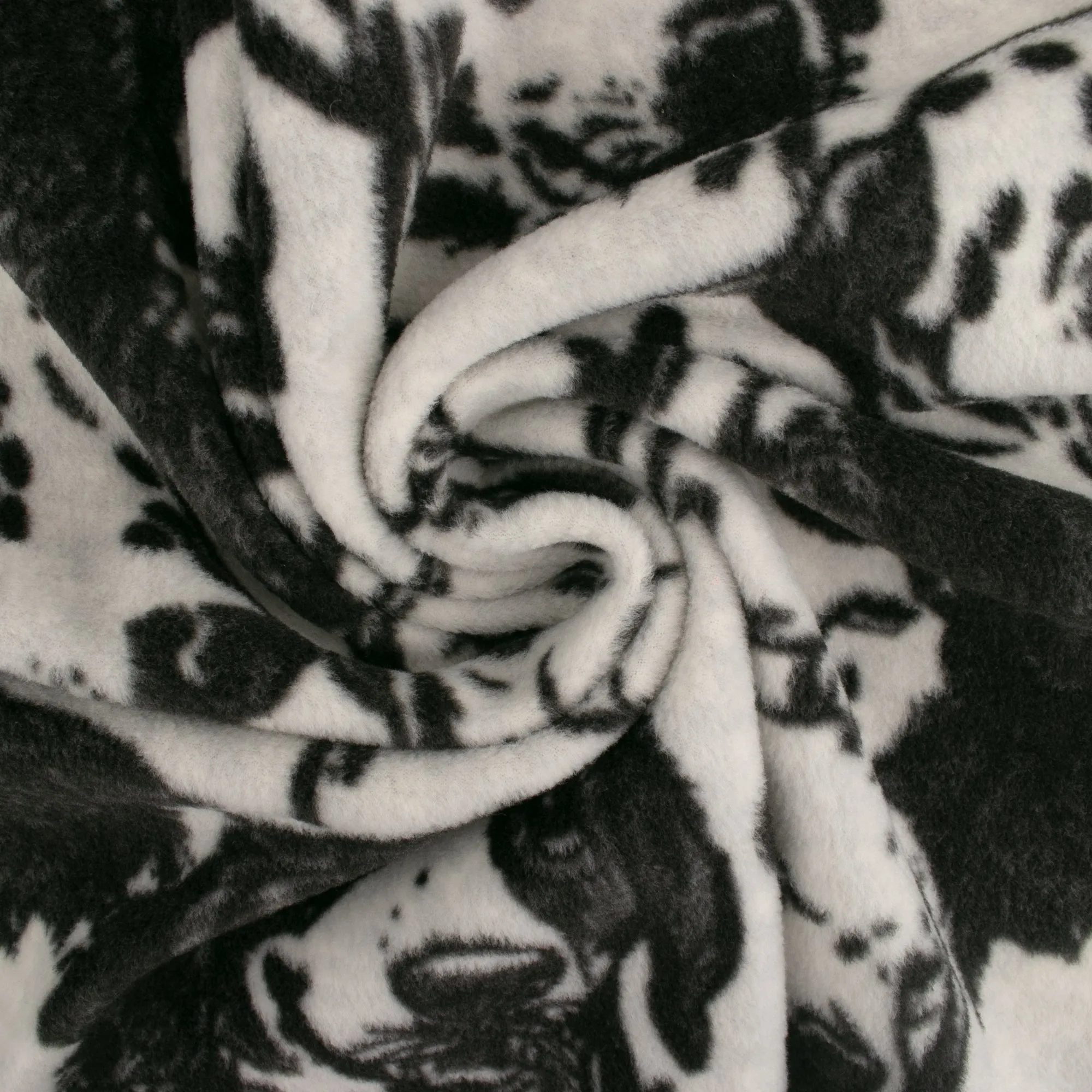 Anti-Pill Fleece Print - SLIPPY - Dogs - White