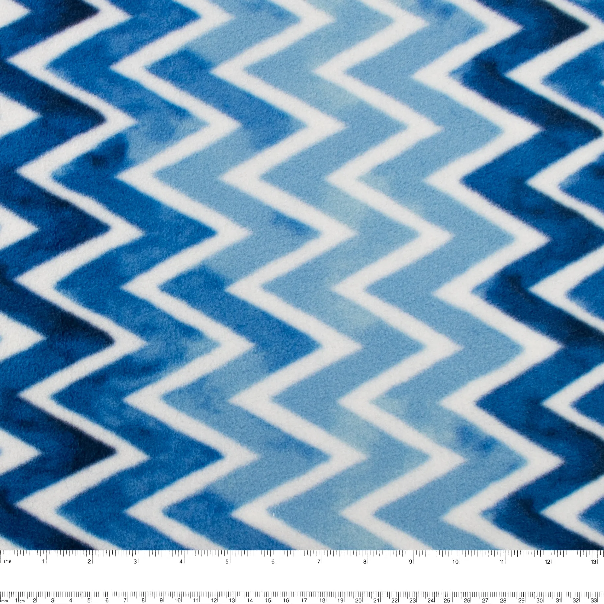 Anti-Pill Fleece Print - SLIPPY - Herringbone - Blue