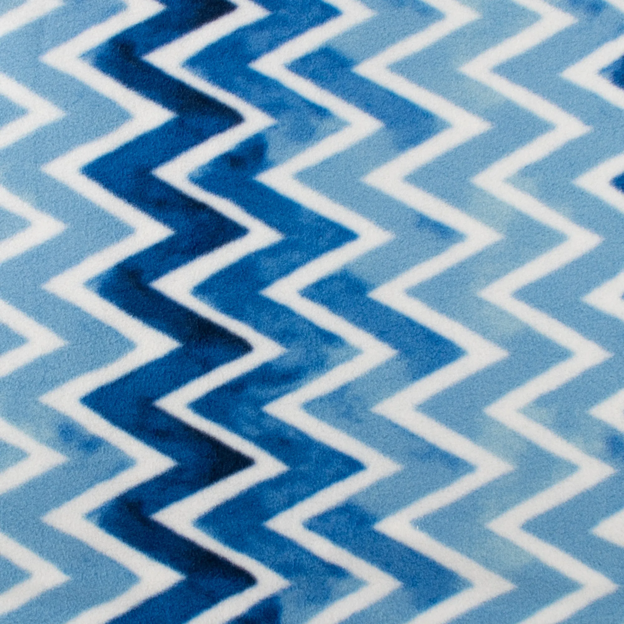 Anti-Pill Fleece Print - SLIPPY - Herringbone - Blue