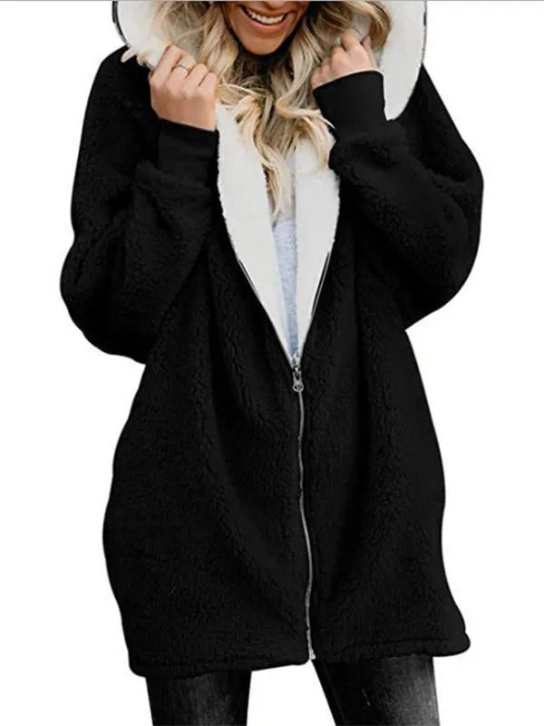 Autumn and winter lamb wool zipper warm jacket