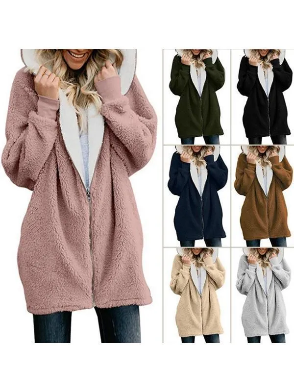 Autumn and winter lamb wool zipper warm jacket