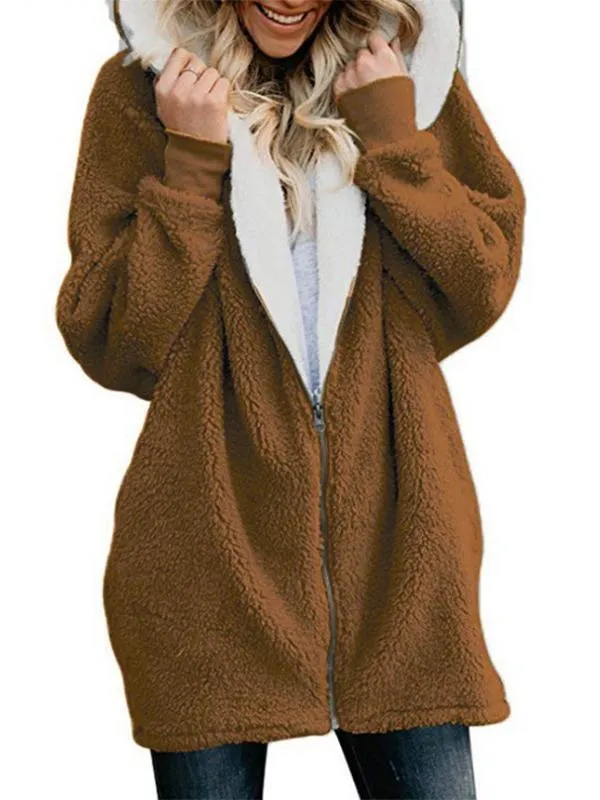 Autumn and winter lamb wool zipper warm jacket