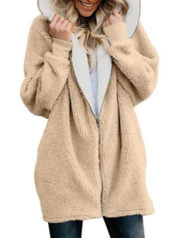 Autumn and winter lamb wool zipper warm jacket