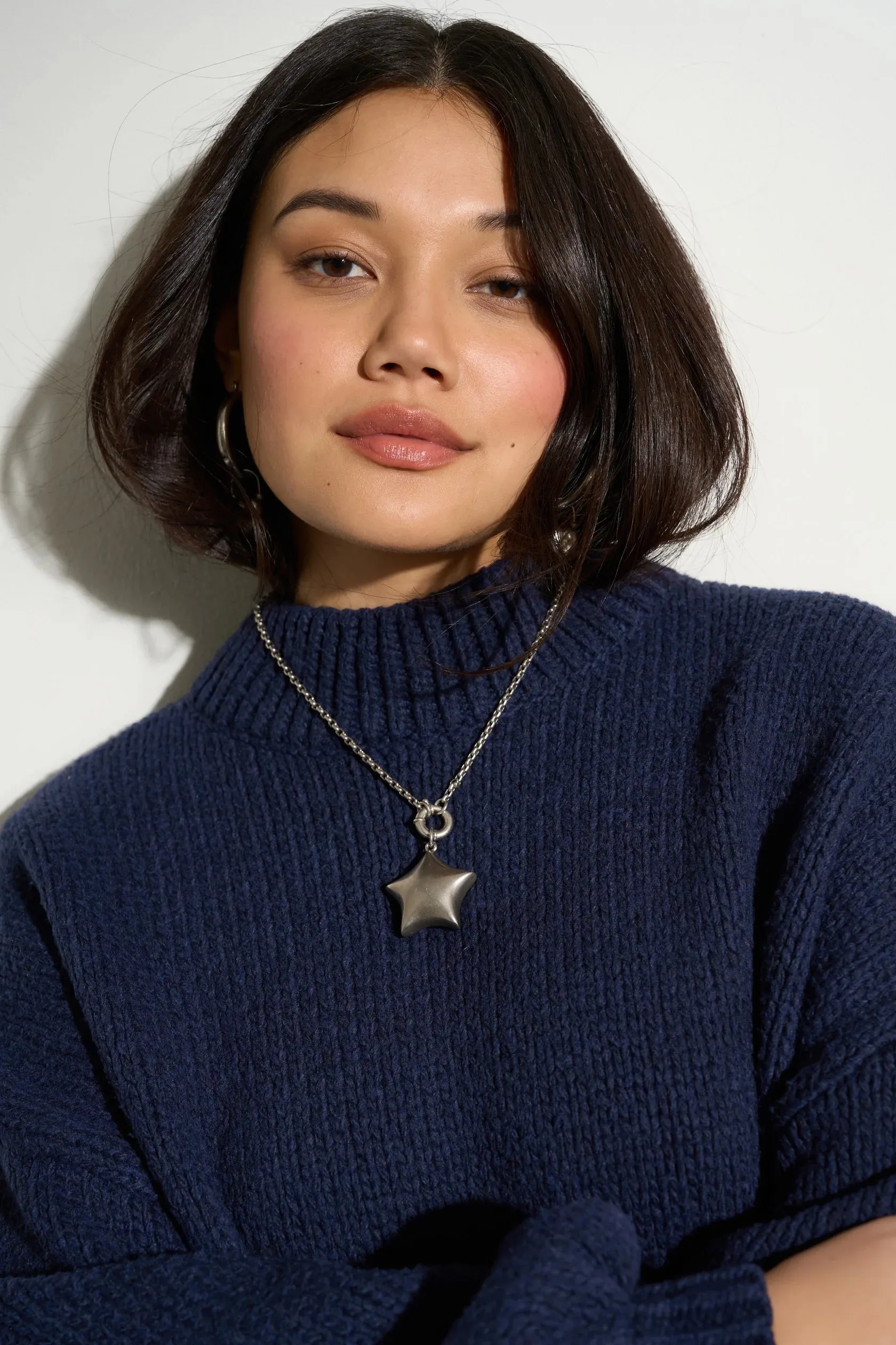 Bellamy Chunky Knit Pullover | Recycled | Navy