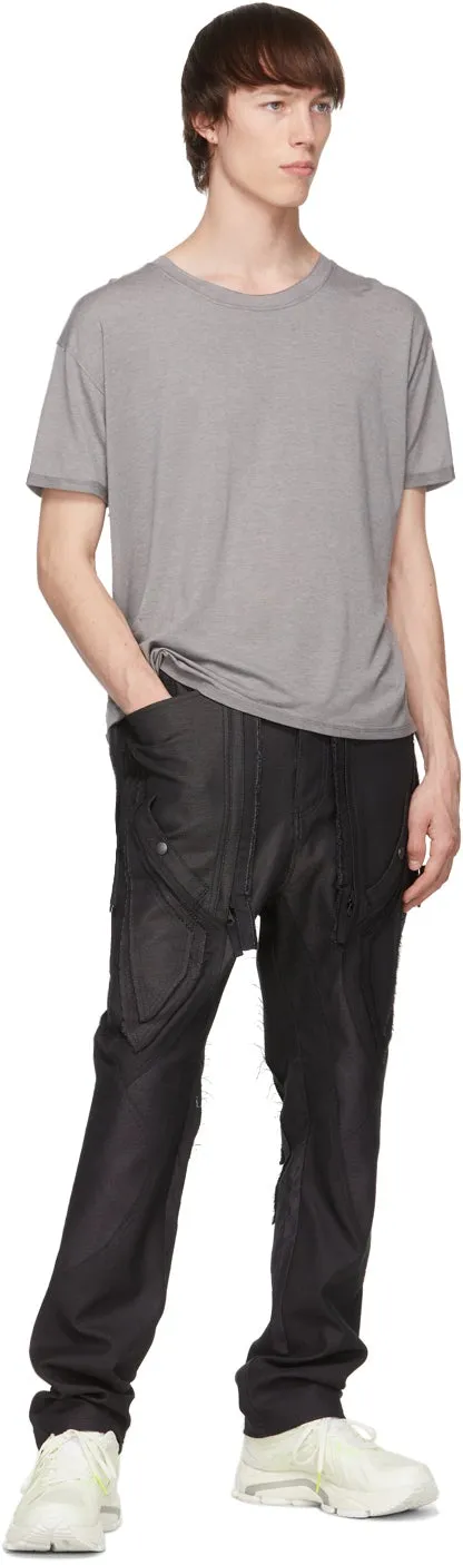 Blackmerle Black Shiny Patchwork Trousers