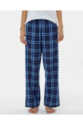 Boxercraft Youth Flannel Pants w/ Pockets - Navy Blue/Columbia Blue