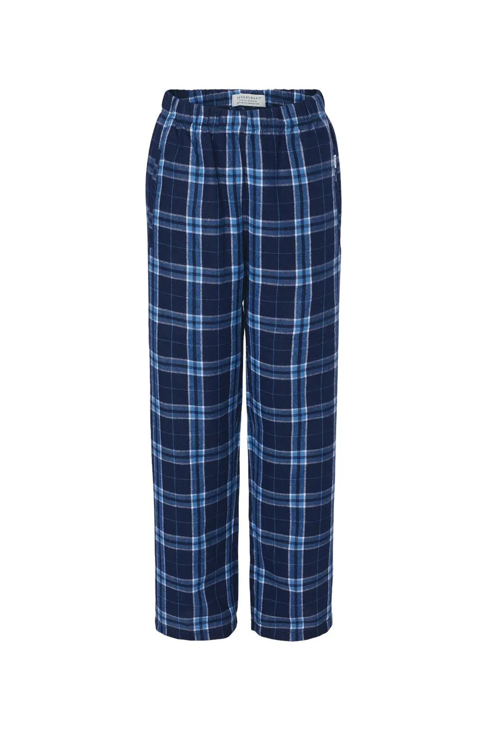 Boxercraft Youth Flannel Pants w/ Pockets - Navy Blue/Columbia Blue