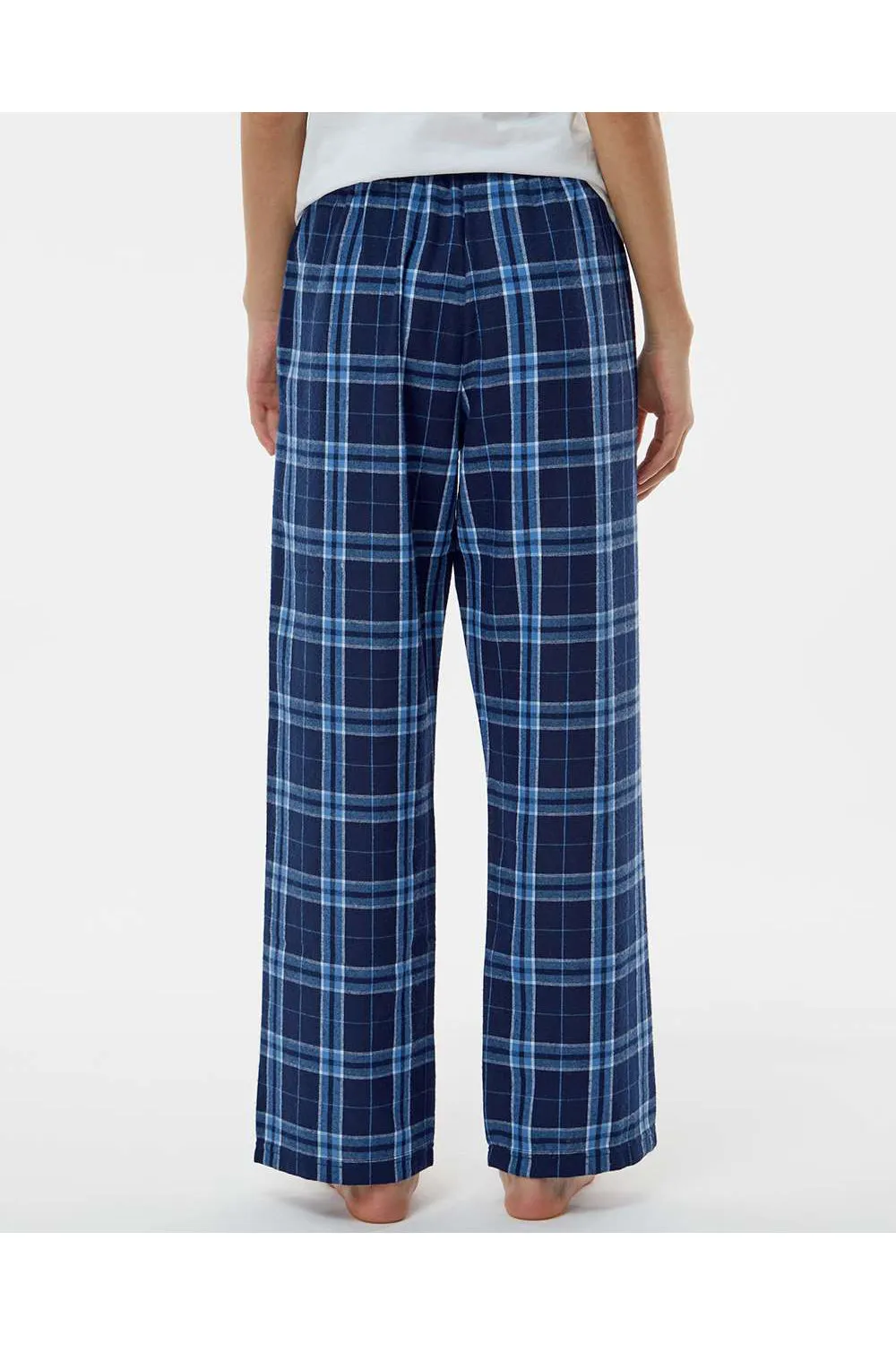 Boxercraft Youth Flannel Pants w/ Pockets - Navy Blue/Columbia Blue