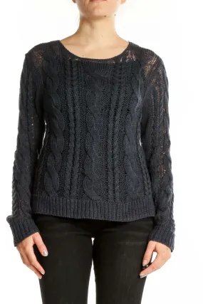 Charcoal Cable Knit Sweater