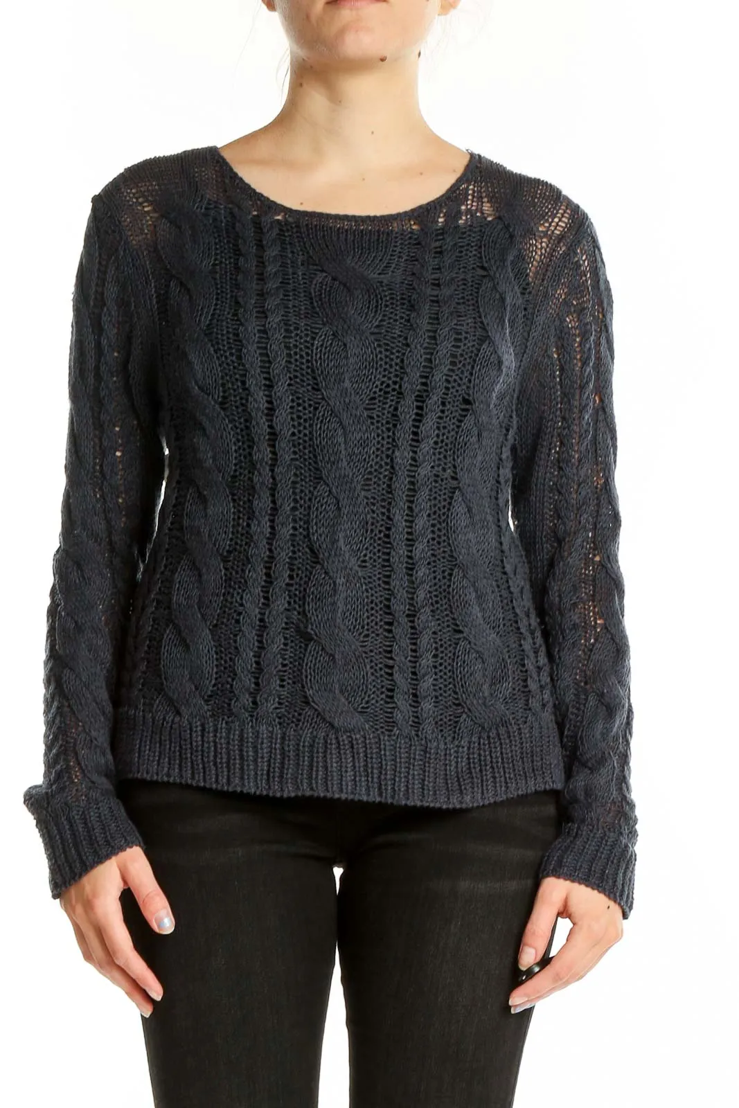 Charcoal Cable Knit Sweater