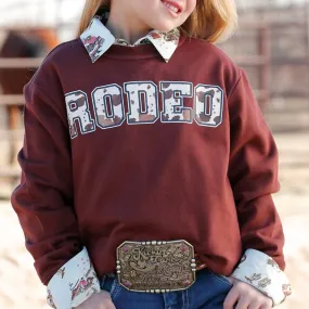 Cruel Girl's Youth Rodeo Sweatshirt in Burgundy