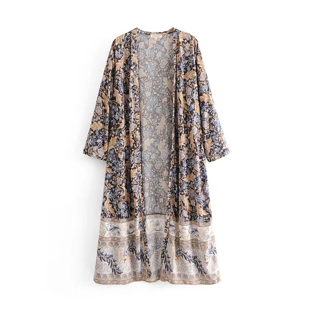 Earthy Print  Kimono Cardigan