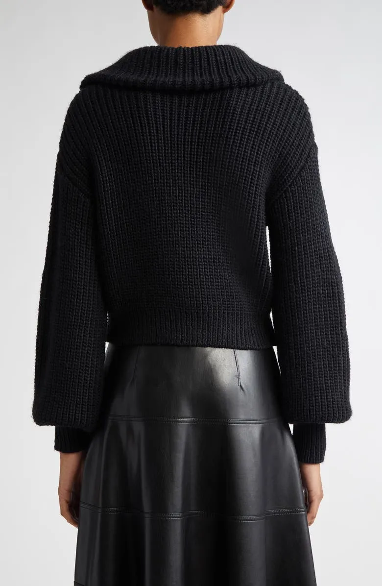 Emmett Shaker Half Zip Pullover Sweater | Black