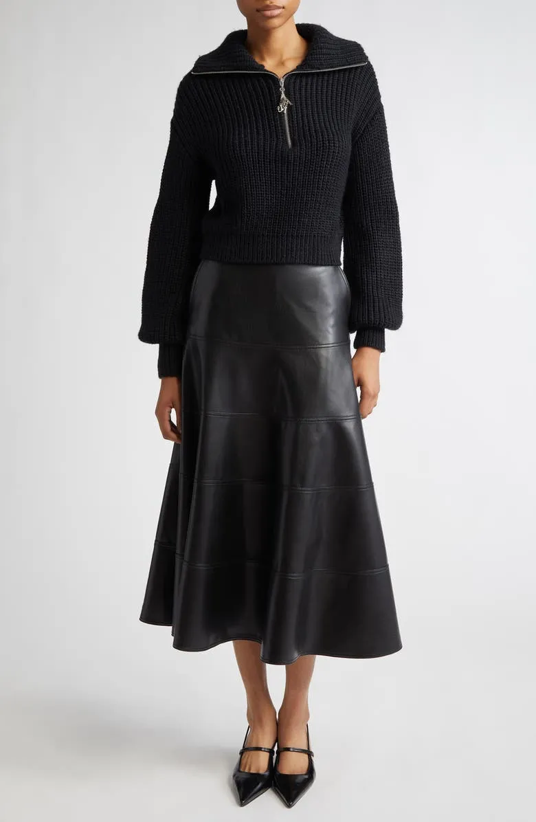Emmett Shaker Half Zip Pullover Sweater | Black