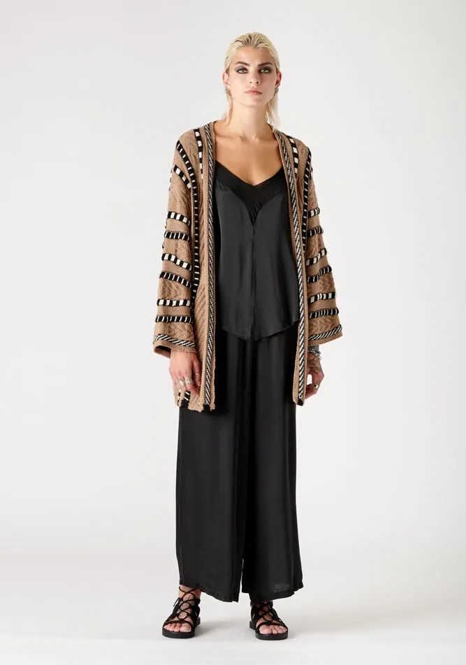 Feature Stripe Cable Rib Cardi