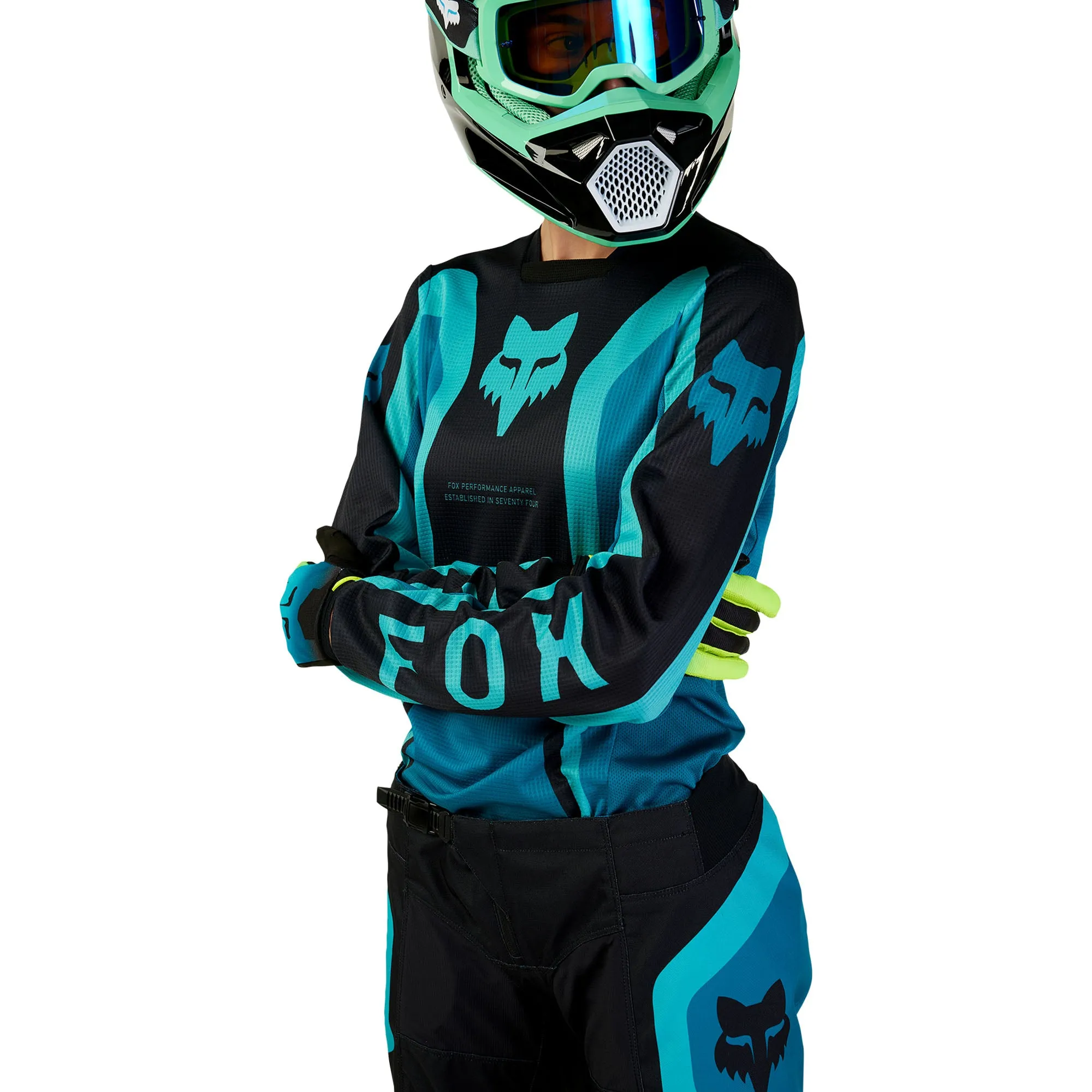 Fox Racing  Womens 180 Ballast Offroad Jersey Moisture Wicking Vented Maui Blue