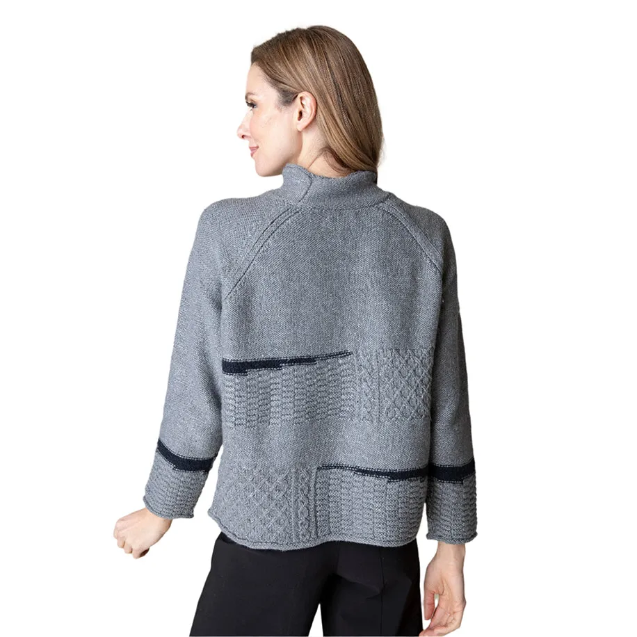 Habitat "Harvest Tweed" Mixed Cable Stitch Pullover in Iron - 89101-IRN - Size XL Only!