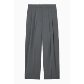 H&M Elegant Wool with Wide Leg Pants, gray