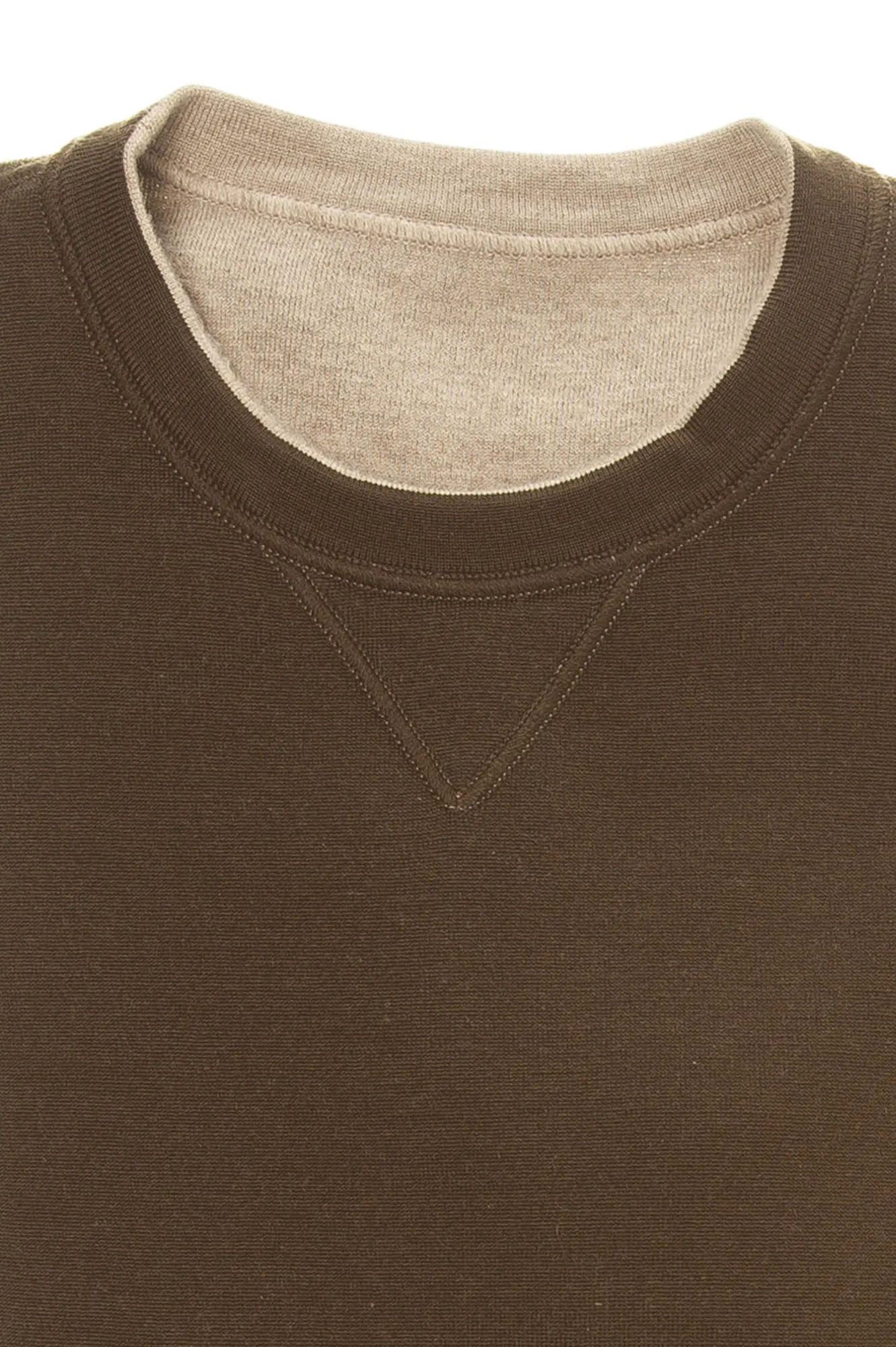 Hermes - Reversible Brown/Khaki Cashmere Men's Pullover Sweater -