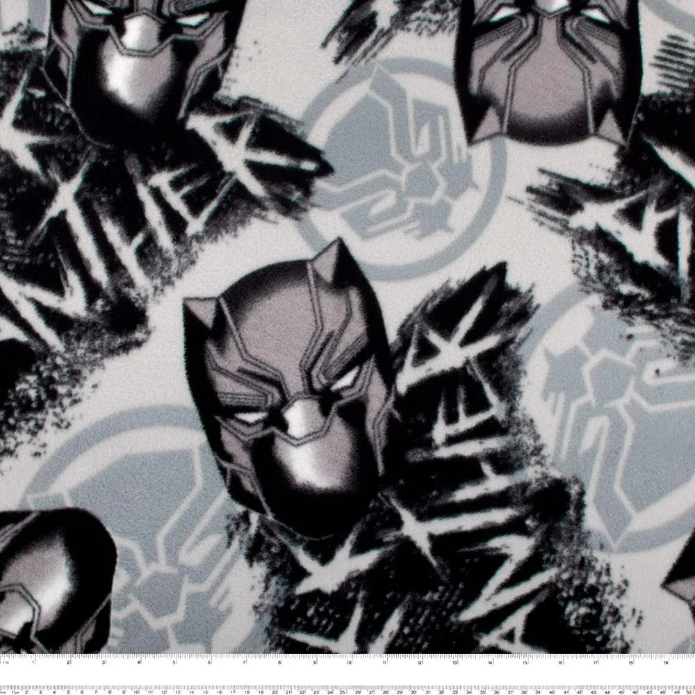 Licensed Fleece print - Black panther - Grey