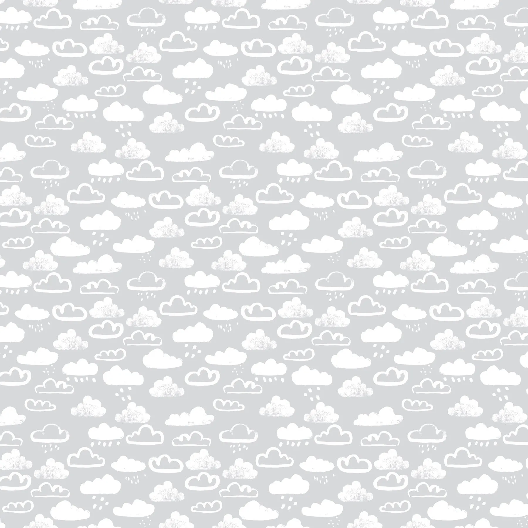 Lucky Day Clouds on Gray Flannel
