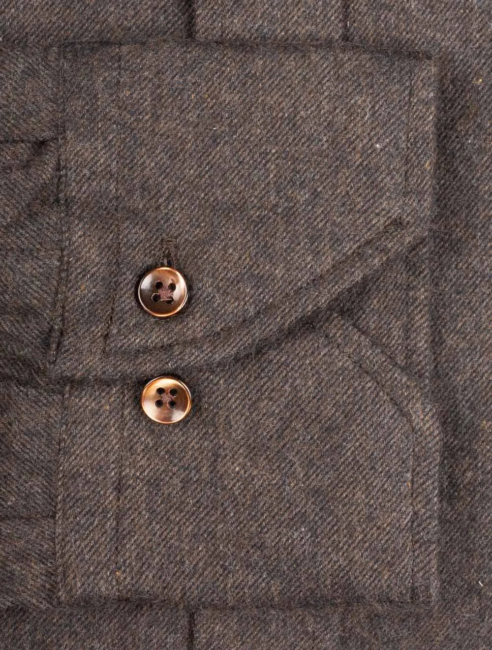 Luxury Flannel Fitted Shirt Dk Brown Melange