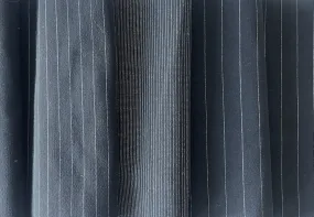 Max Mara Op Art Striped Onyx Stretch Woolen (Made in Italy)