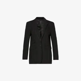 Me And Em Recycled Polyester Single Breasted Blazer With Stretch Bracelet Sleeves ,  black