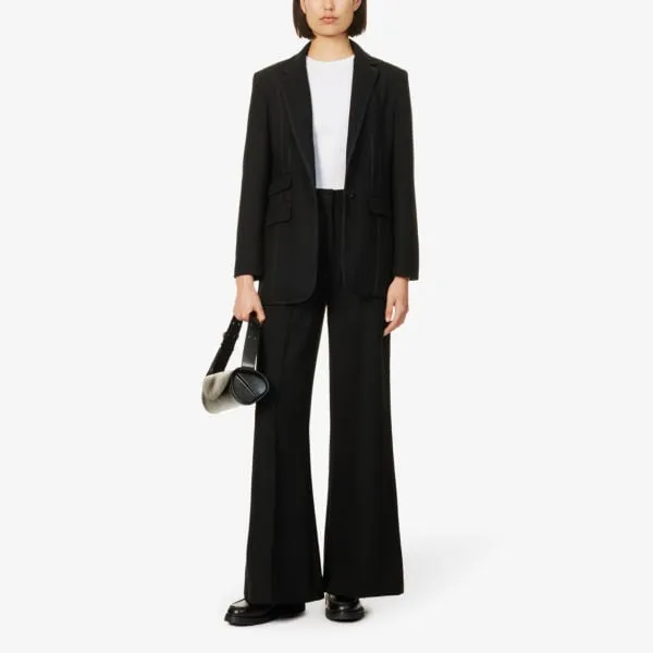 Me And Em Recycled Polyester Single Breasted Blazer With Stretch Bracelet Sleeves ,  black