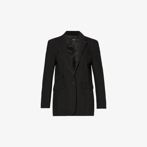 Me And Em Recycled Polyester Single Breasted Blazer With Stretch Bracelet Sleeves ,  black