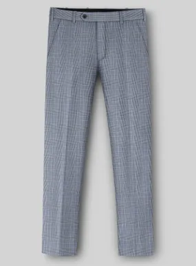 Napolean Canzo Glen Light Blue Wool Pants