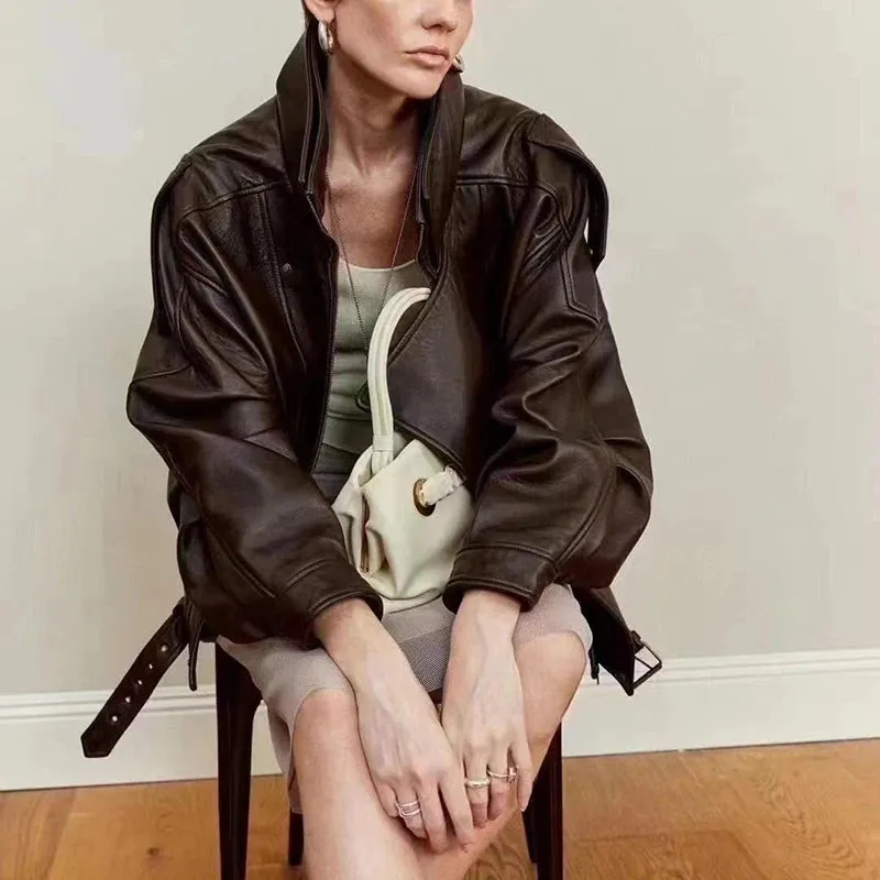 Patterned Aviator Jacket Coat, Fashion Casual Loose Top, High Quality Women's Jacket, Fall, New
