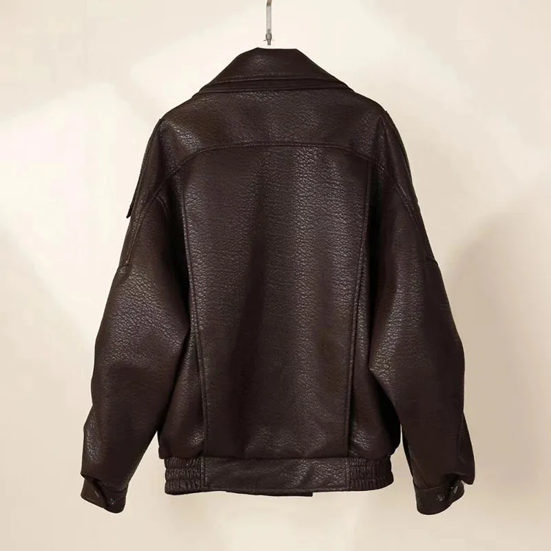 Patterned Aviator Jacket Coat, Fashion Casual Loose Top, High Quality Women's Jacket, Fall, New
