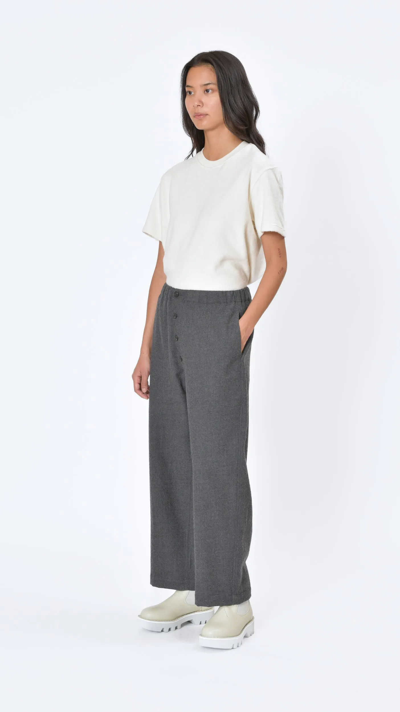 Pluto Wool Pants in Grey Melange