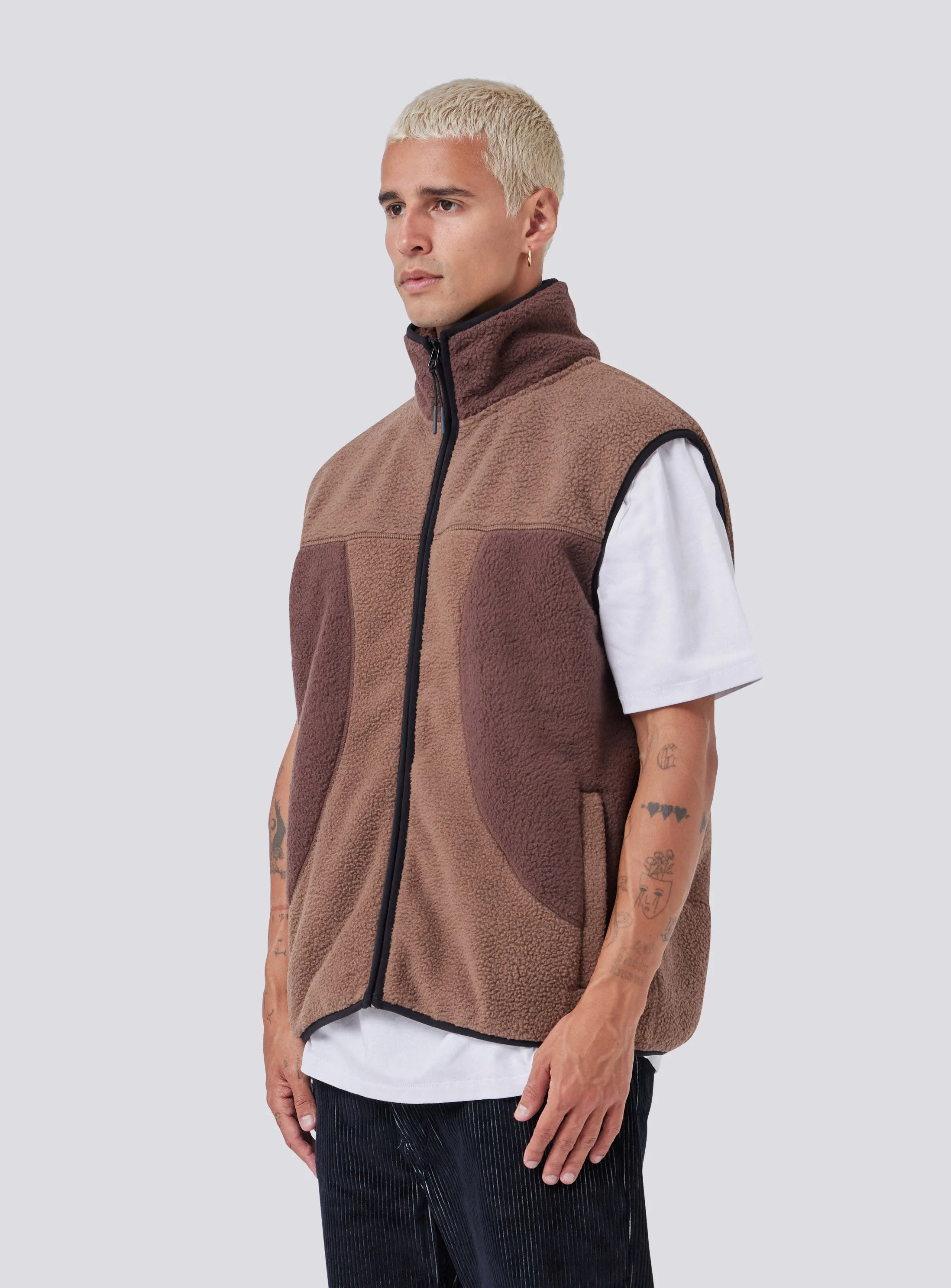 Polar Zip Vest Coffee
