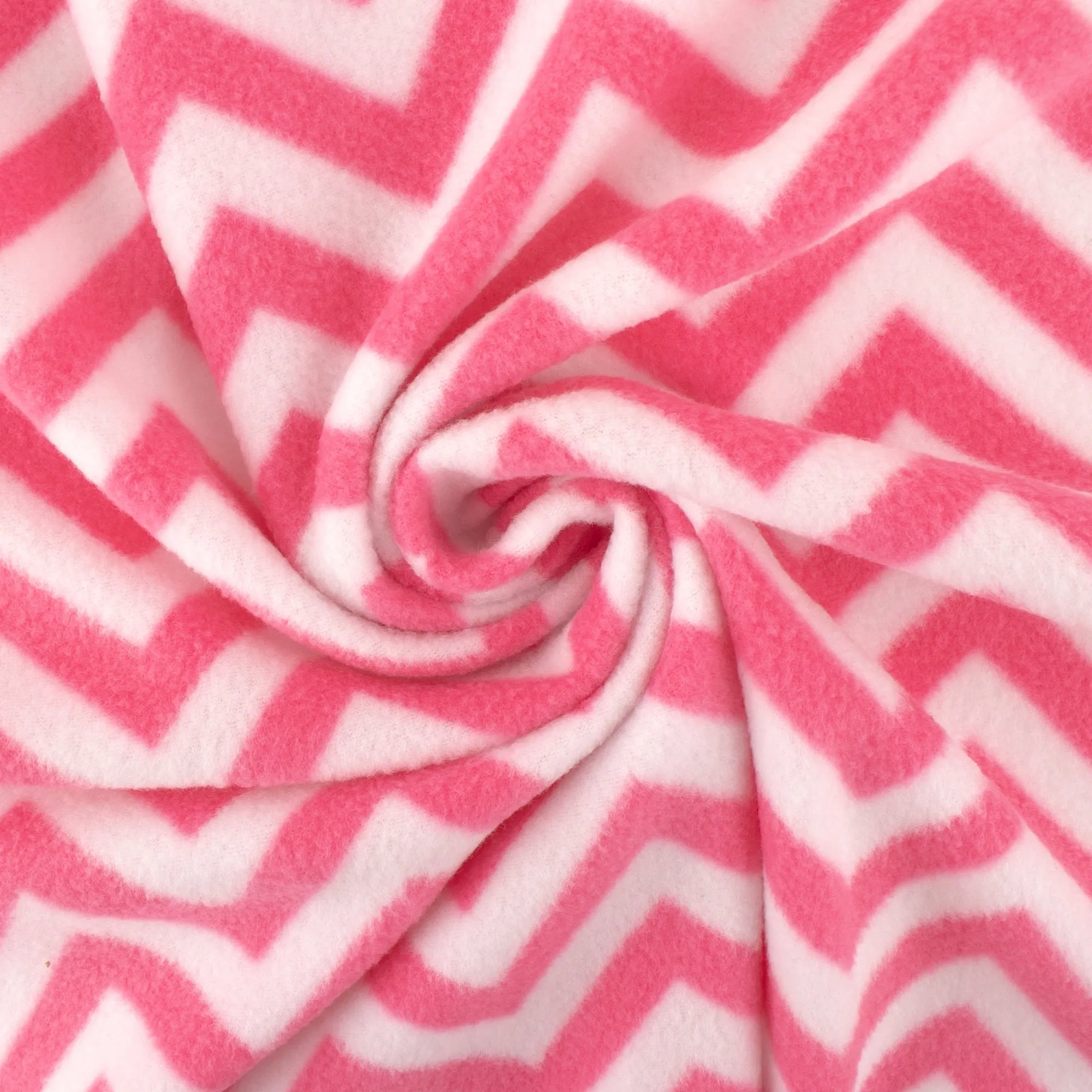 Printed Fleece - OUTBACK - Heringbone - Bubble gum