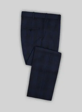 Reda Carli Blue Checks Wool Pants