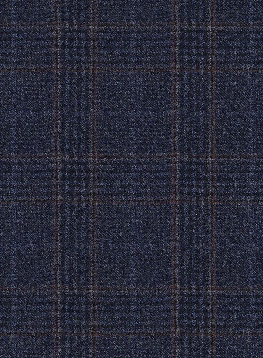 Reda Homio Dark Blue Checks Wool Pants