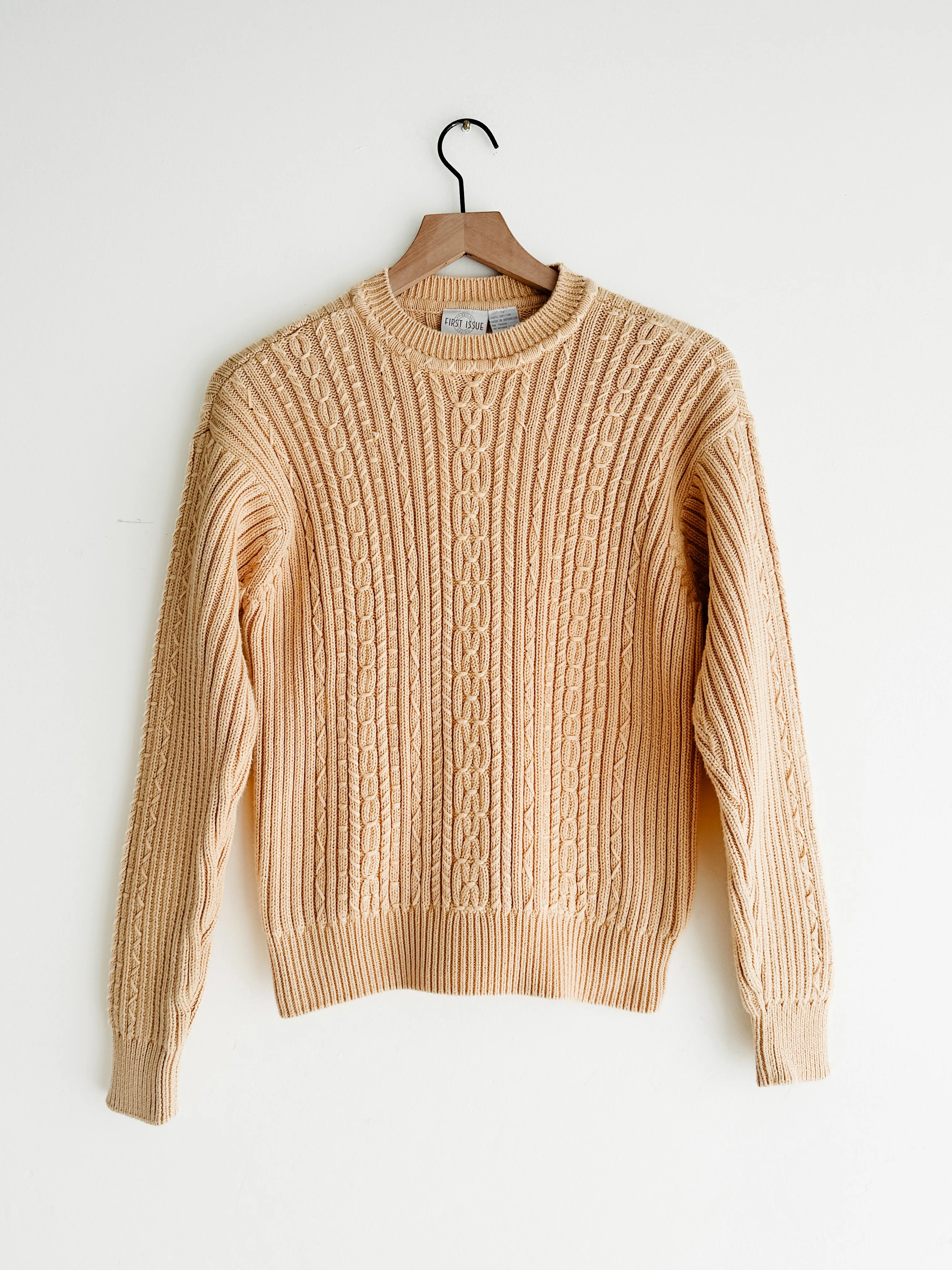 vintage honey cotton sweater (S/M)