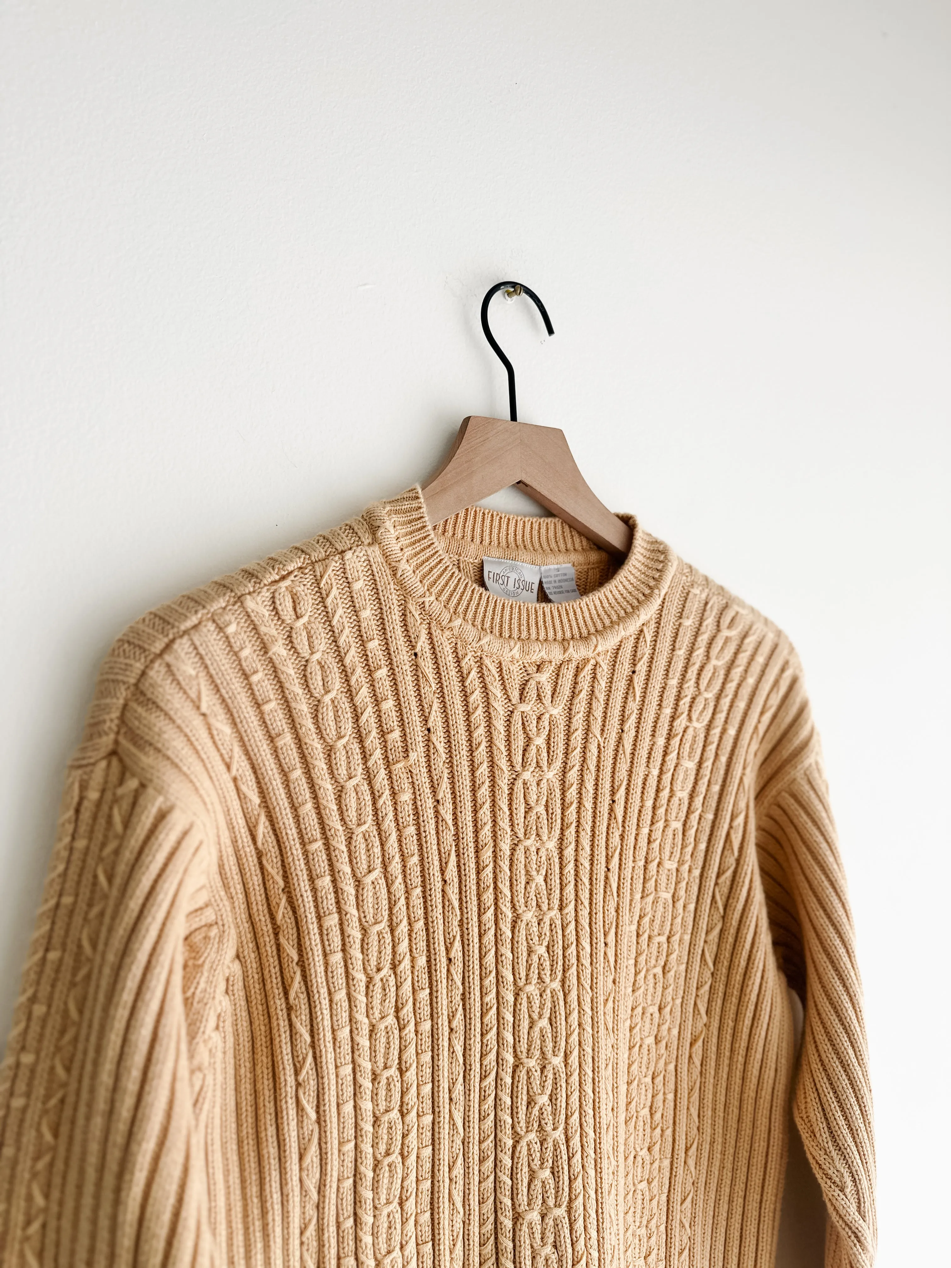 vintage honey cotton sweater (S/M)