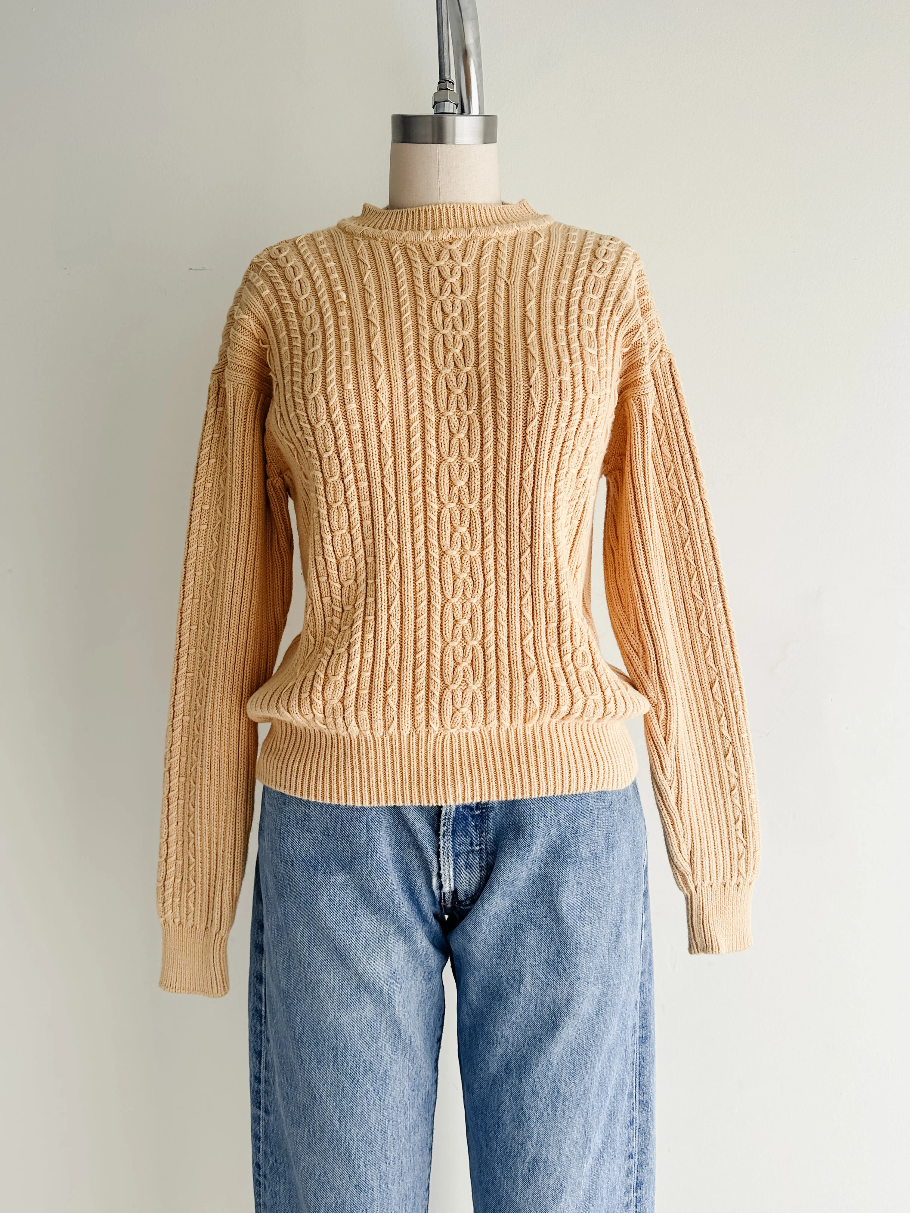 vintage honey cotton sweater (S/M)