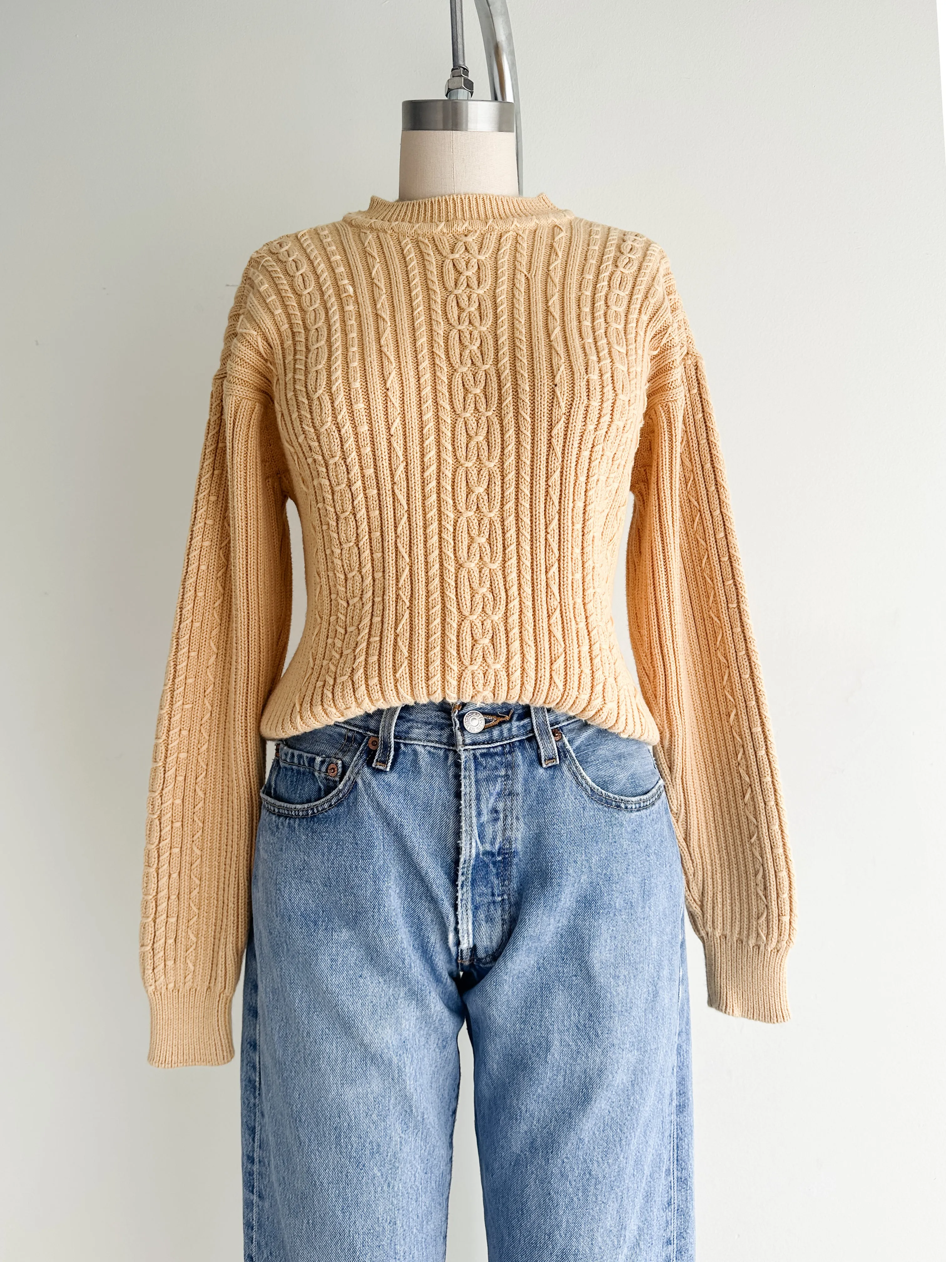 vintage honey cotton sweater (S/M)