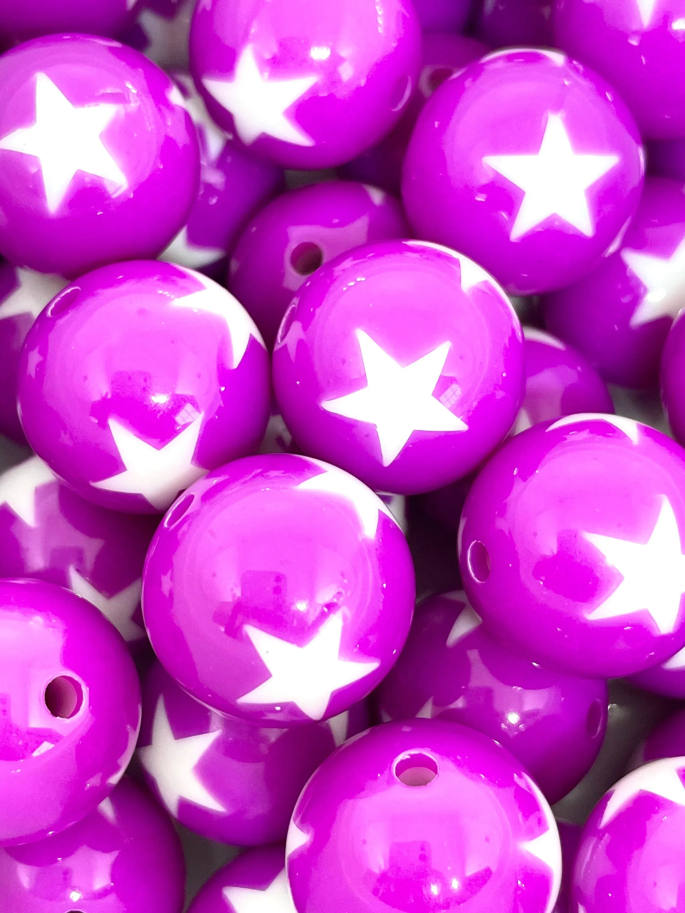 Violet Purple and White Chunky Bead Mix, Gumball Bead Assortment for Jewelry Making, Chunky Jewelry, Chunky Necklace, 20mm Beads, Acrylic