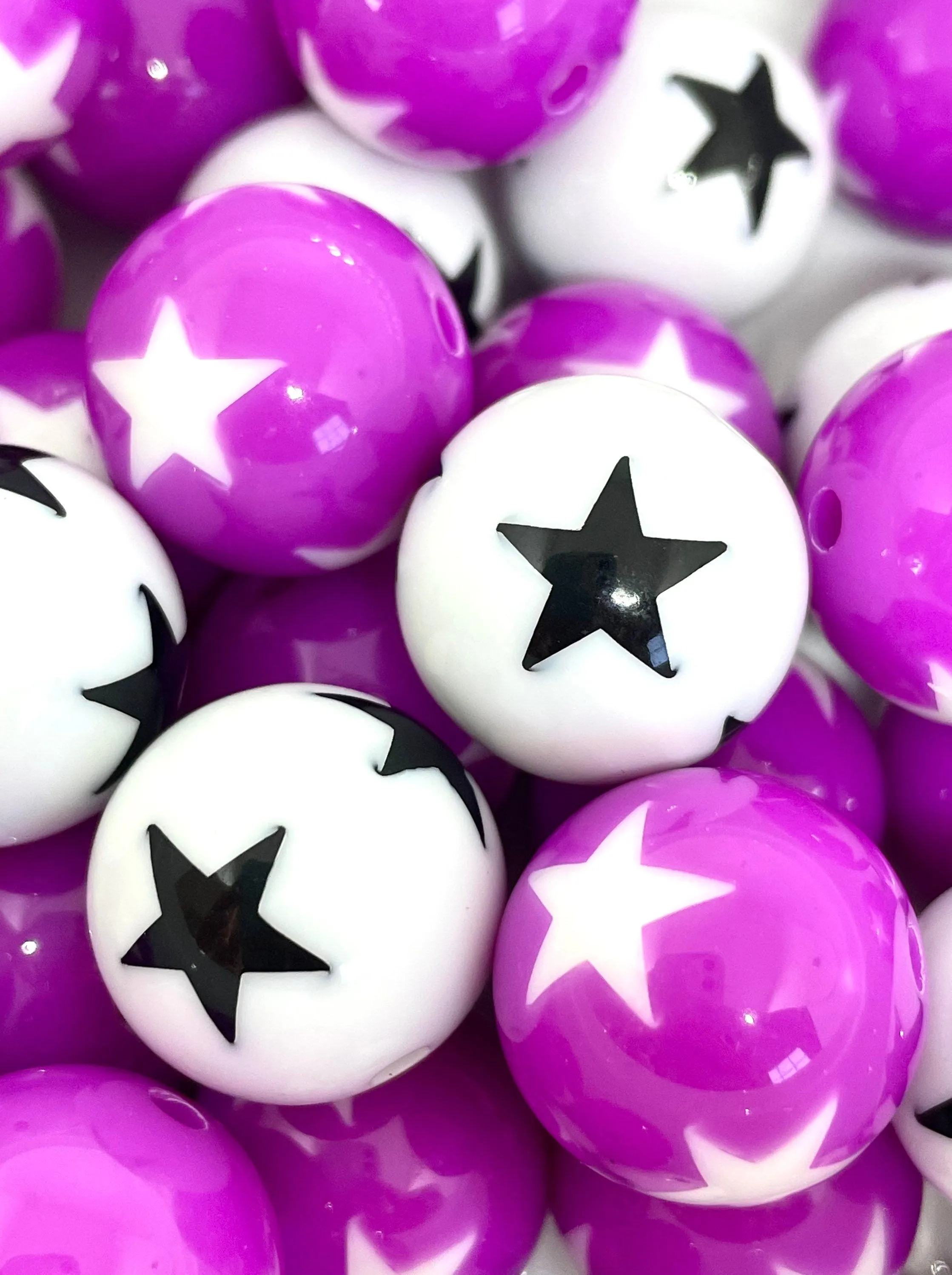 Violet Purple and White Chunky Bead Mix, Gumball Bead Assortment for Jewelry Making, Chunky Jewelry, Chunky Necklace, 20mm Beads, Acrylic